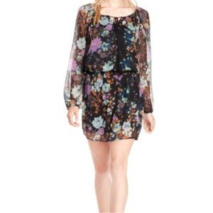 Jessica Simpson Black Floral Long Sleeve Dress